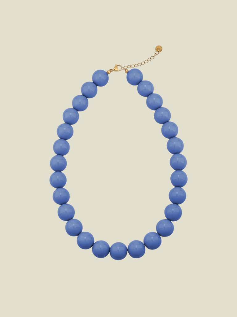 Necklace Big Beads Dark Blue