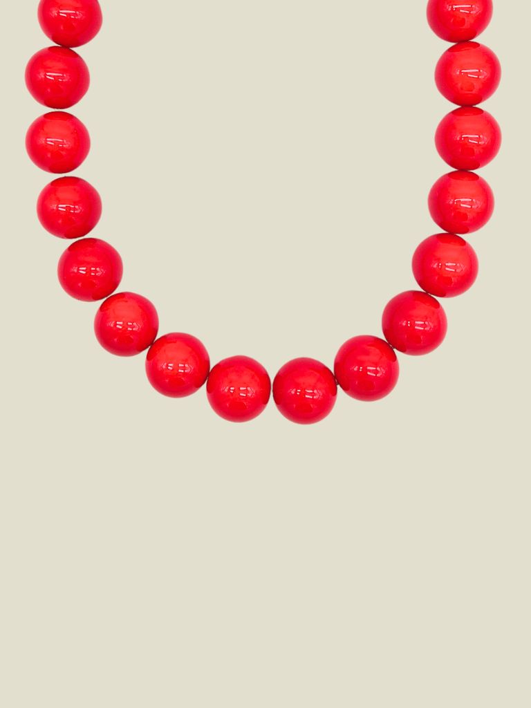 Necklace Big Red Beads