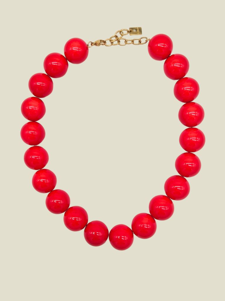 Necklace Big Red Beads