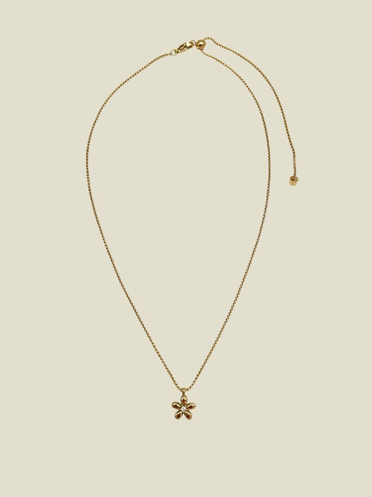 Necklace Flower Zircon Gold