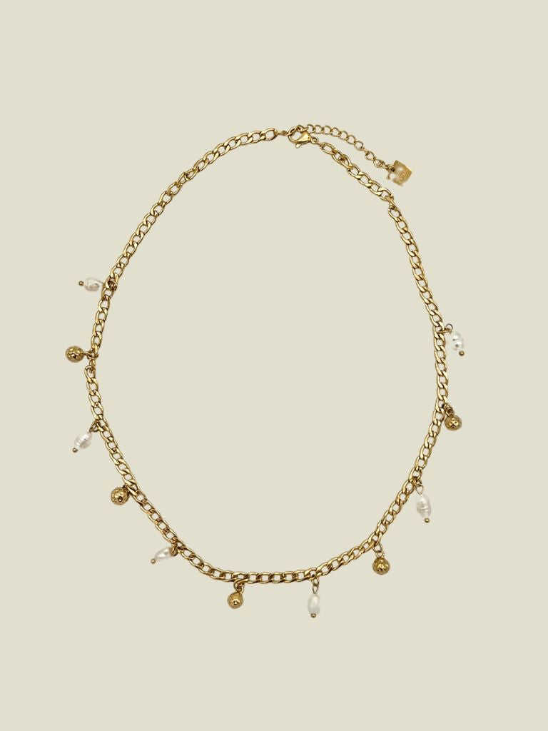 Necklace Gold Pearl Beads