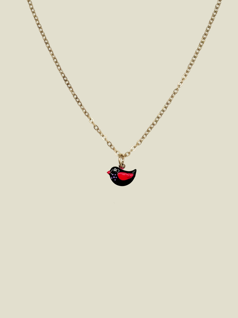Necklace Kids Bird Black