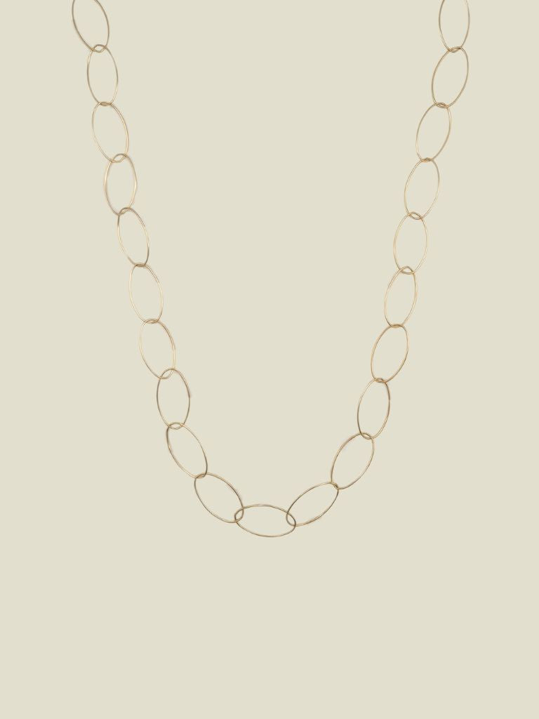 Necklace Long Ovals Gold