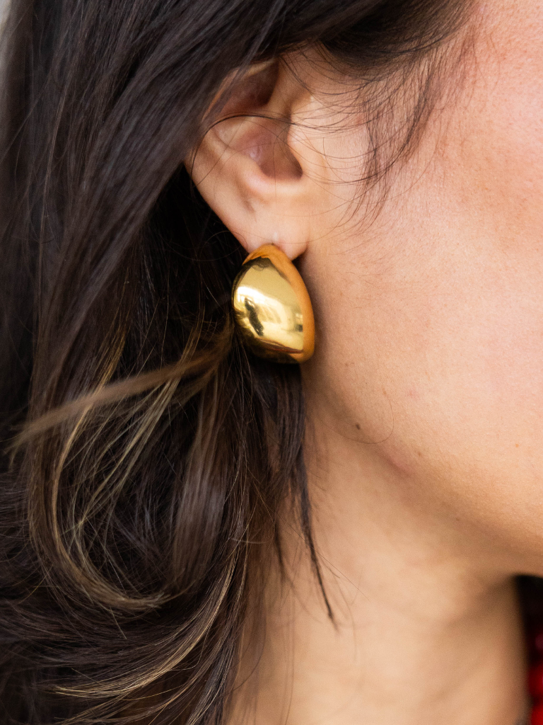 Funky Earrings (Set) Melted Shape Gold