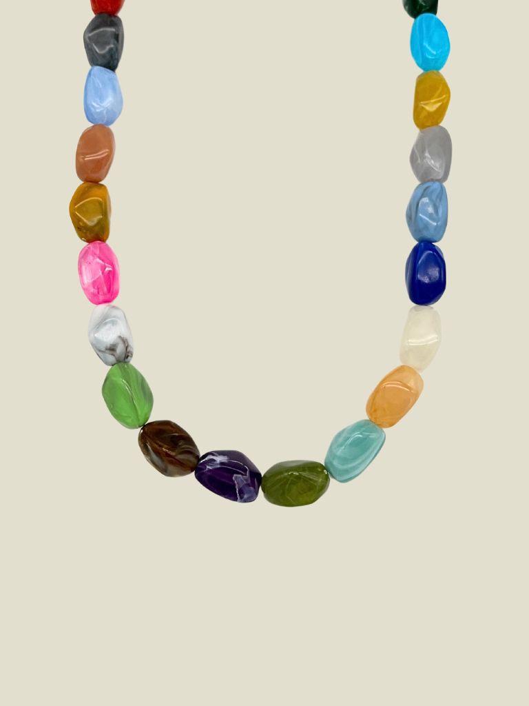 Necklace Multicolor Stones Gold