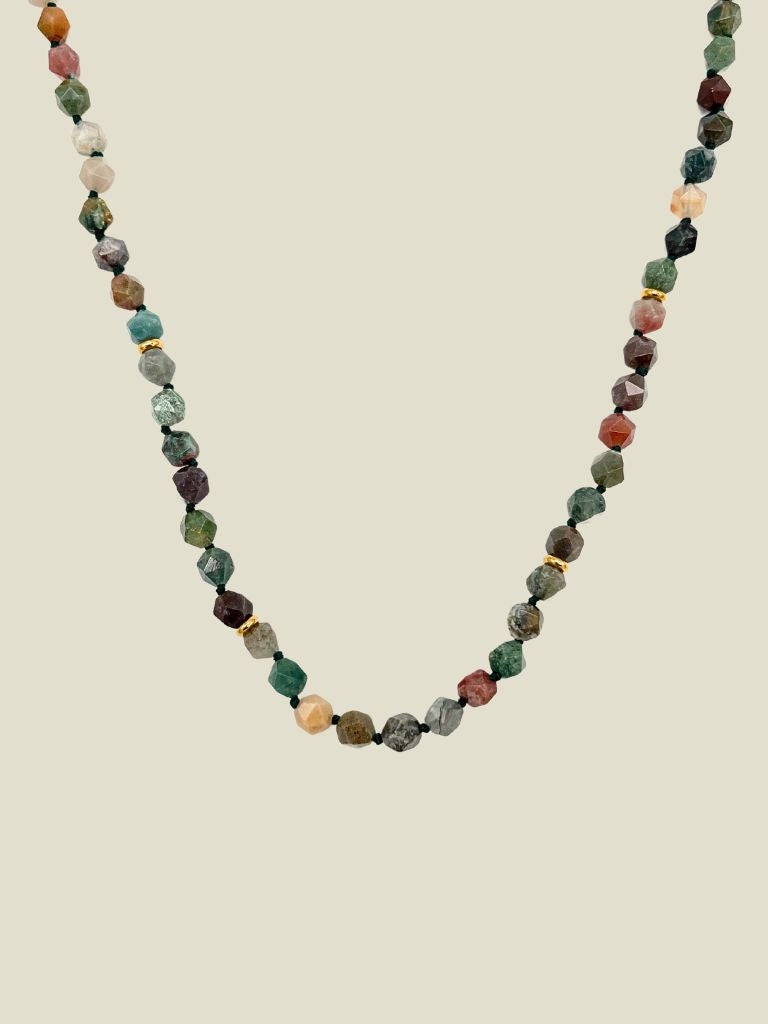 Necklace Natural Stone Brown Beads