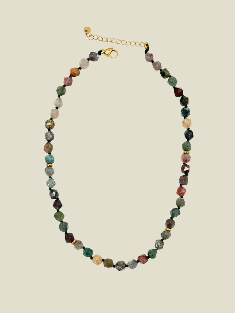 Necklace Natural Stone Brown Beads