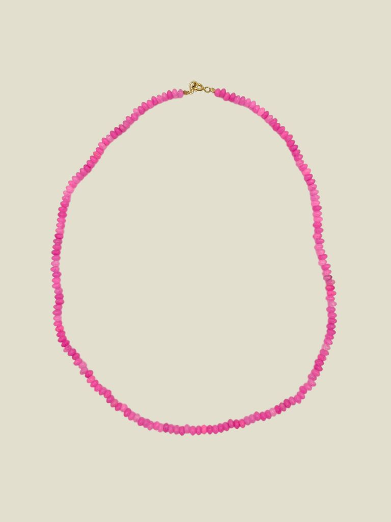 Necklace Pink Agate Gold