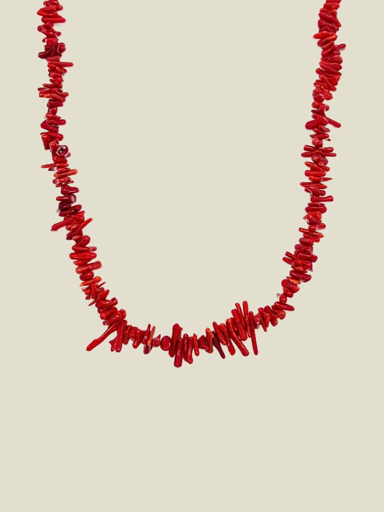 Necklace Red Coral Beads