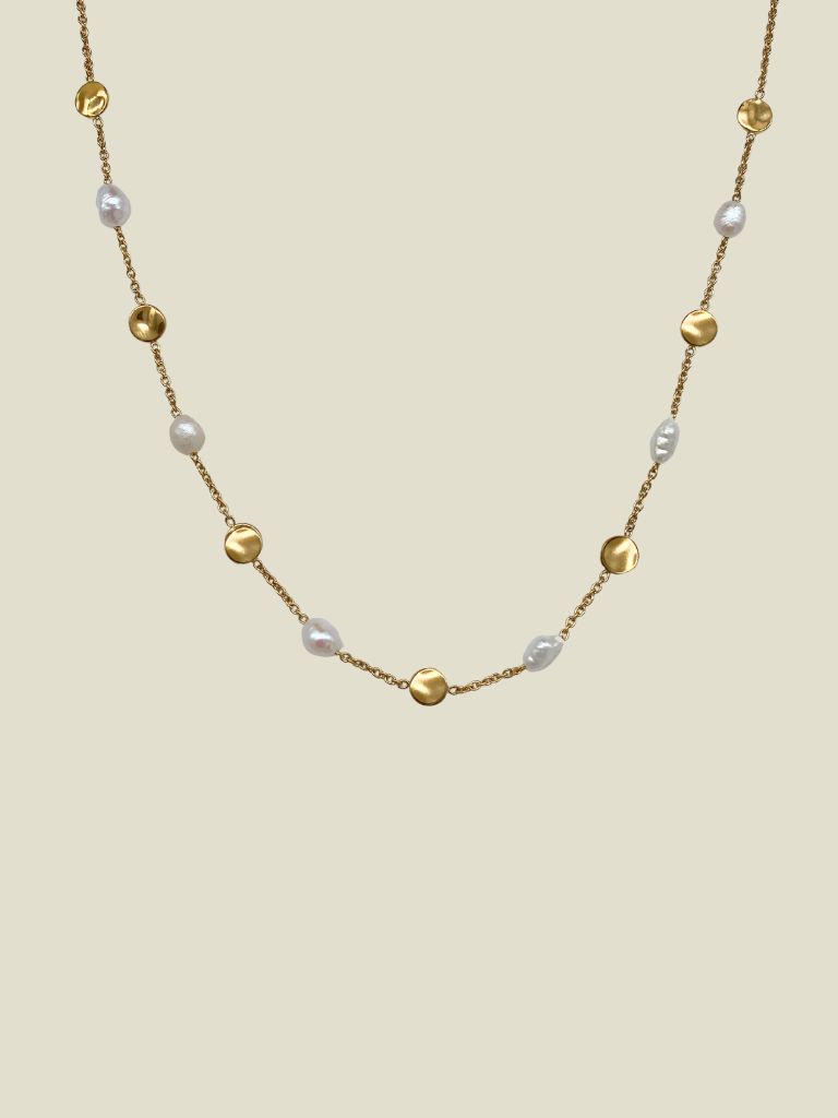 Necklace Round Pearls Gold