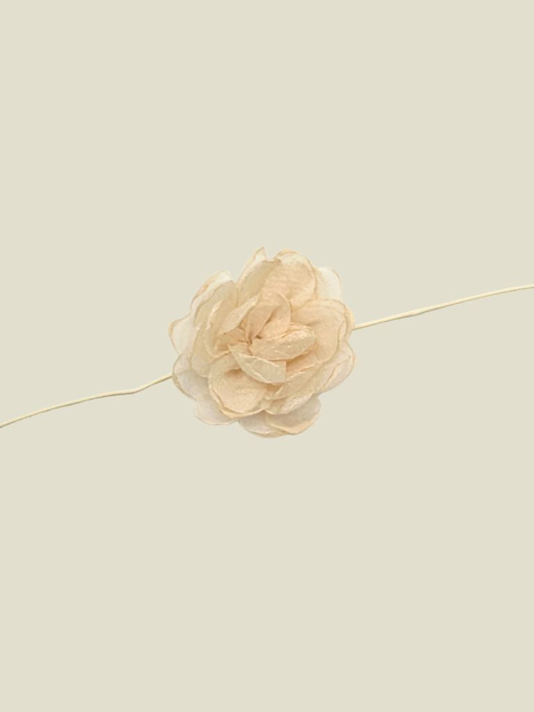 Choker Shiny Flower Ecru