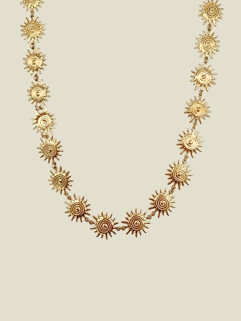 Necklace Spiral Flower Gold