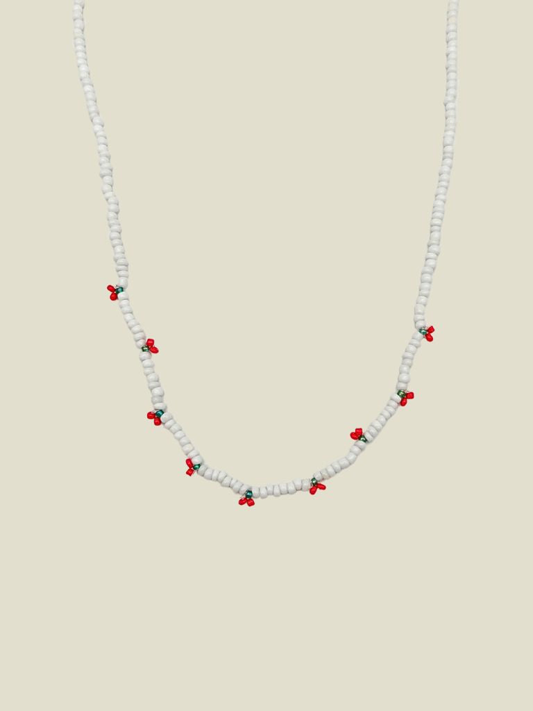 Necklace White Cherries