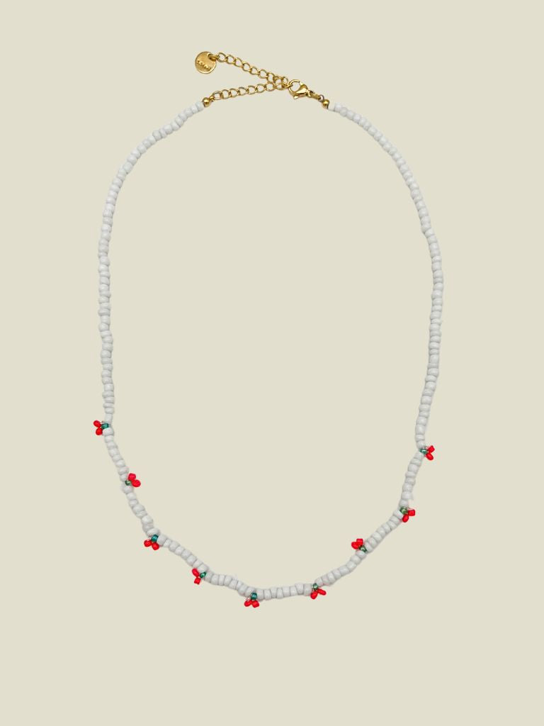 Necklace White Cherries