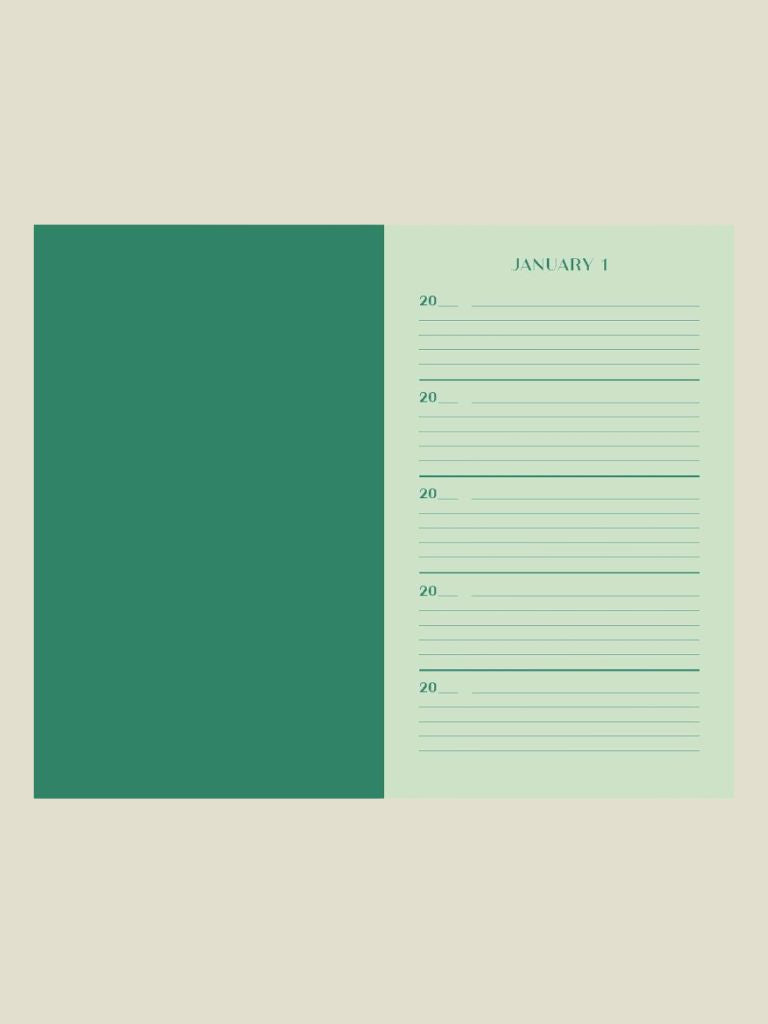One Line A Day Five Year Memory Green