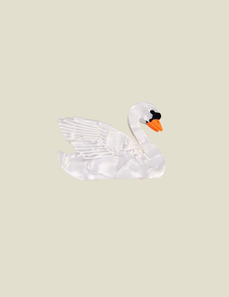 Hair Clip Swan White