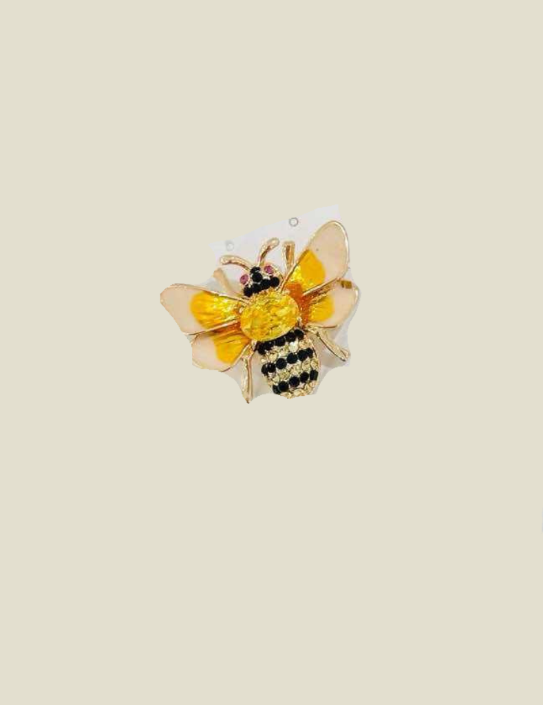 Broche Yellow Bee With Zircon