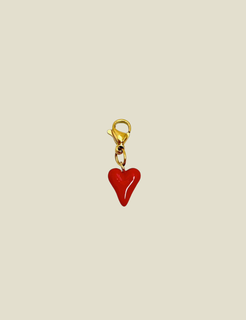 Pendant Small Red Heart Gold