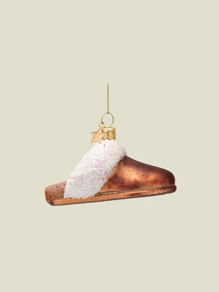 Ornament Brown Suede Slippers