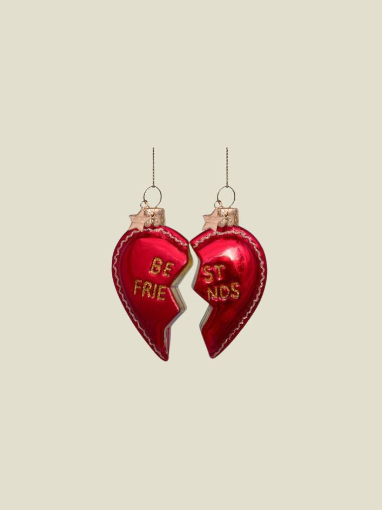 Ornament Set of Best Friends Heart