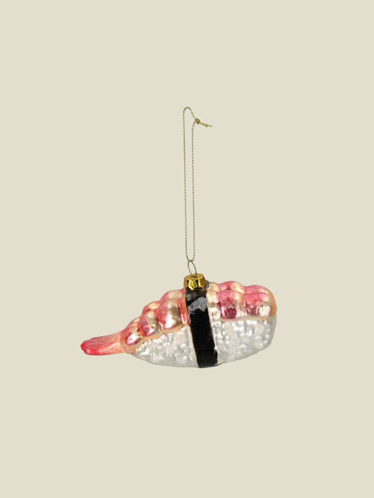 Ornament Sushi Shrimp Glass Pink