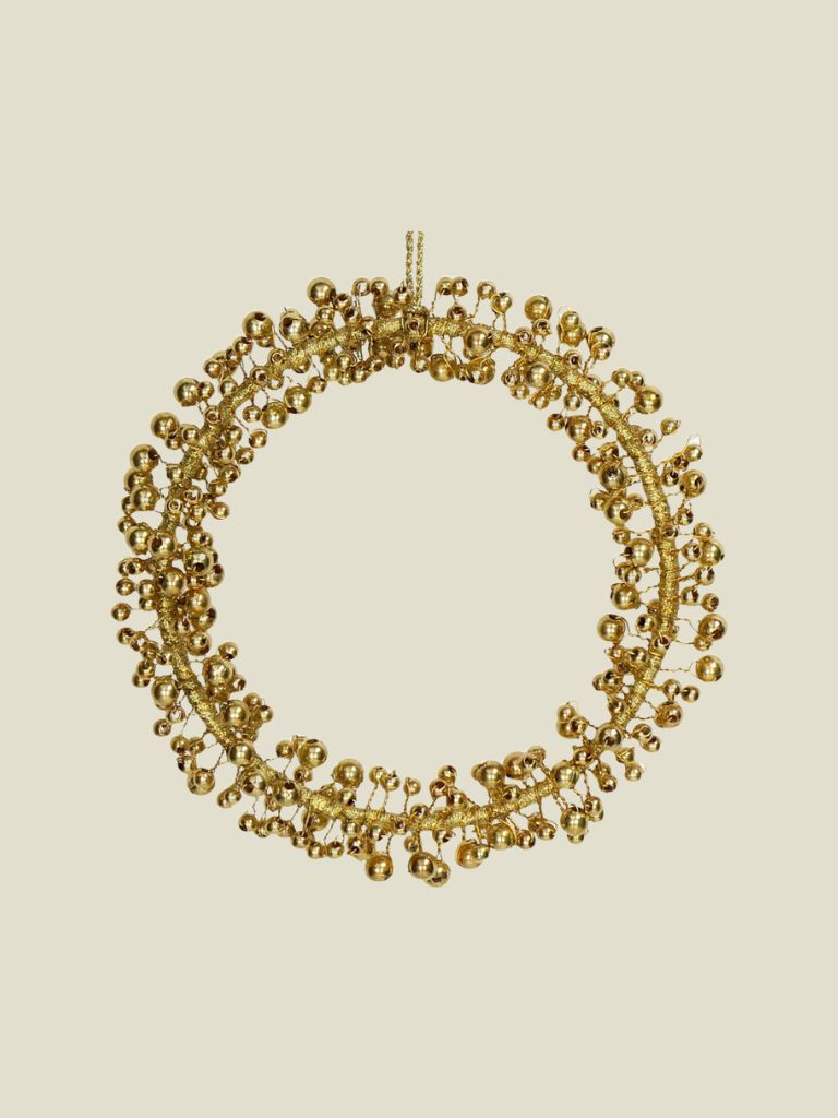 Ornament Wreath Iron Gold Beads