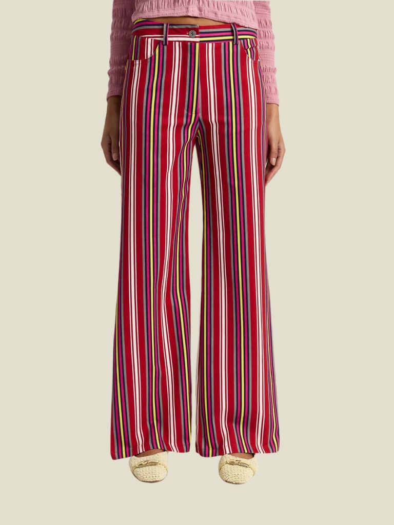 Pants Leroy Striped Twill Red