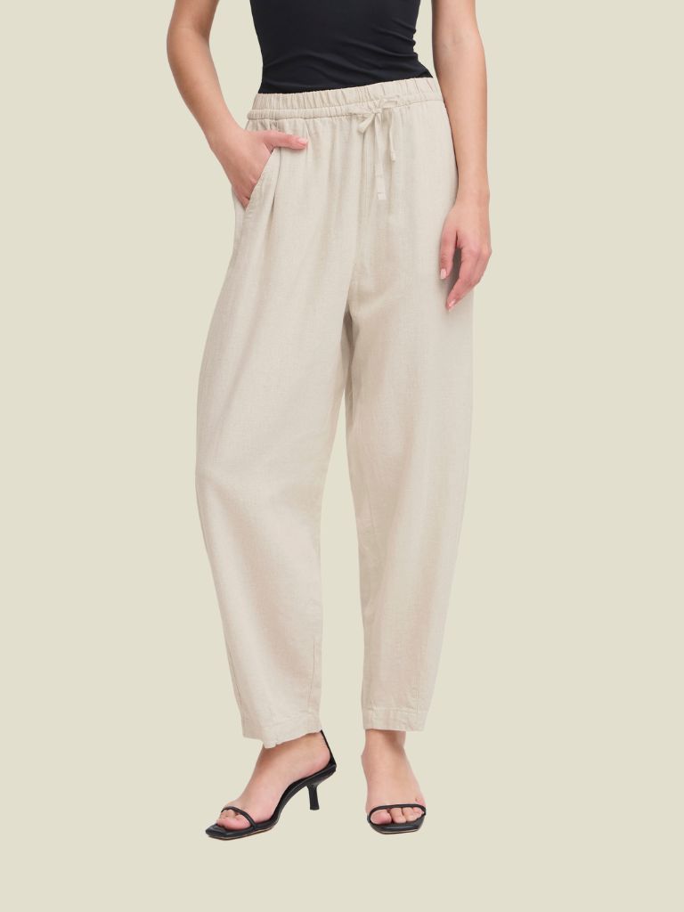 Pants Linno Barrel Natural Ecru