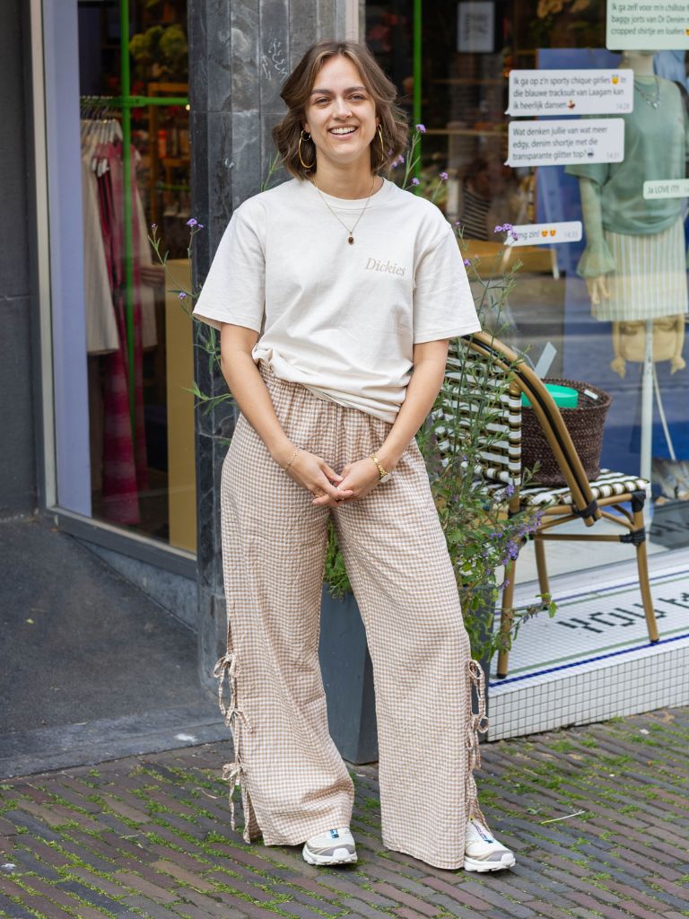 Pants Ravani Gingham Taupe