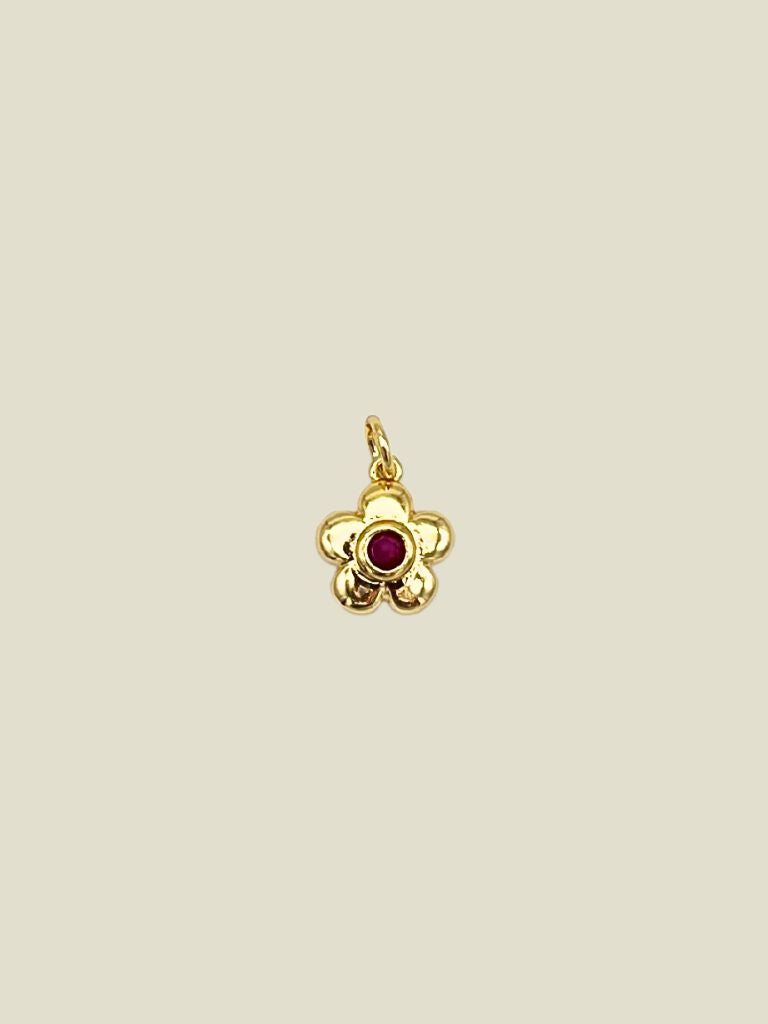 Pendant Flower Pink Zircon