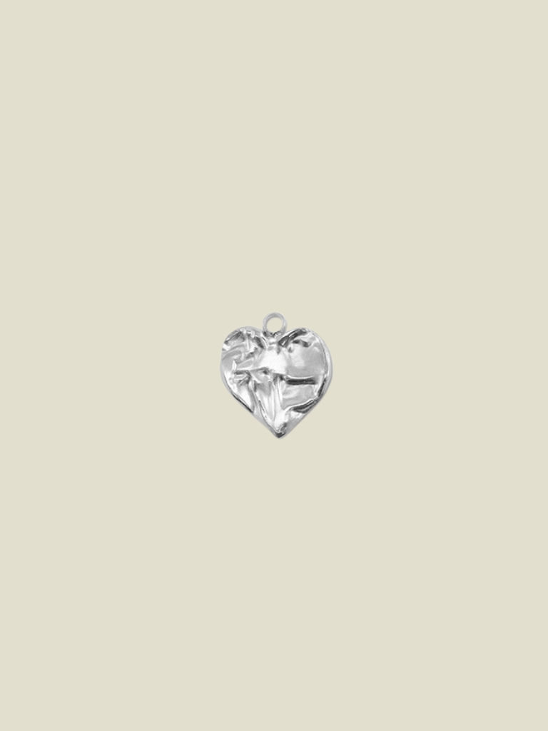 Pendant Hammered Heart Silver
