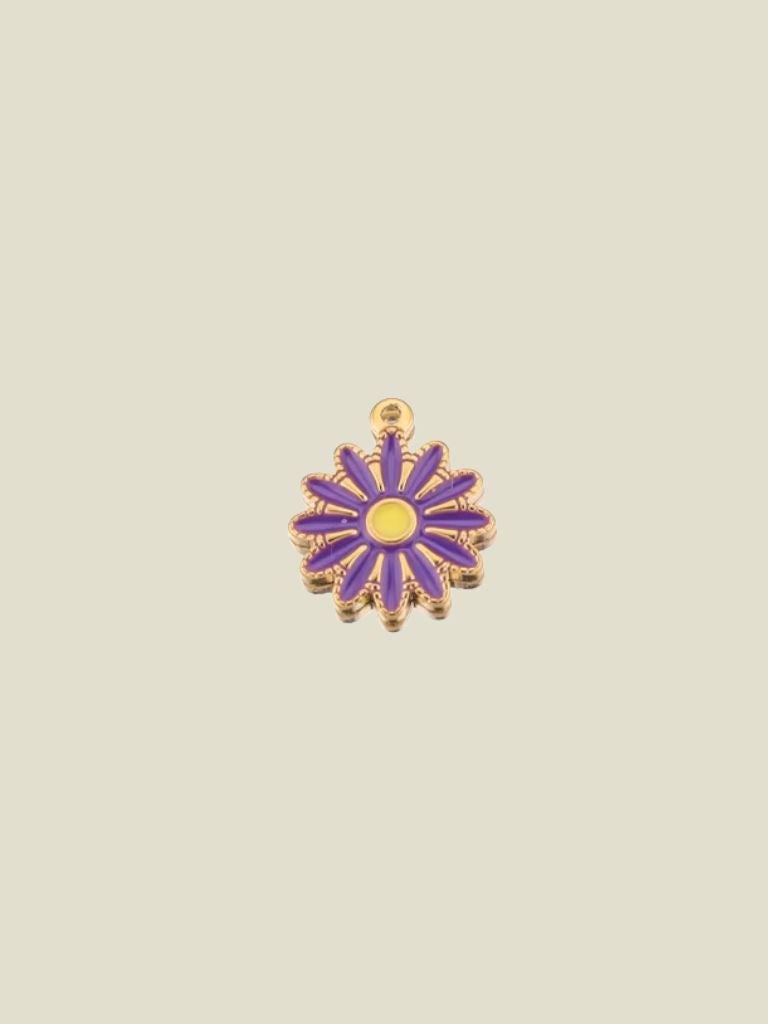 Pendant Sunflower Daisy Purple Gold