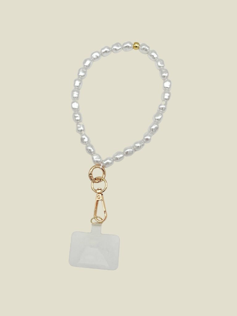 Phone Cord Pearls Gold