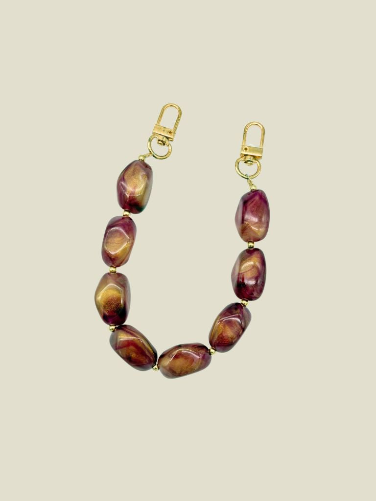 Phone Cord Shiny Violet Stones
