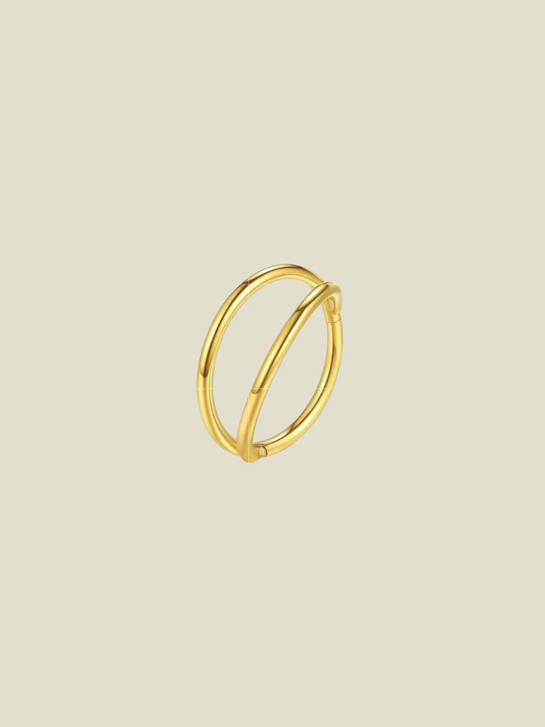 Piercing Helix Double Hoop Gold Plated