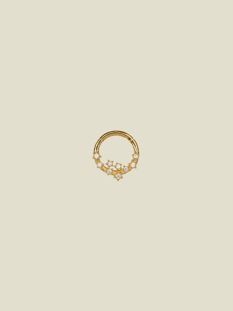 Piercing Hoop Tiny Stars Gold Plated