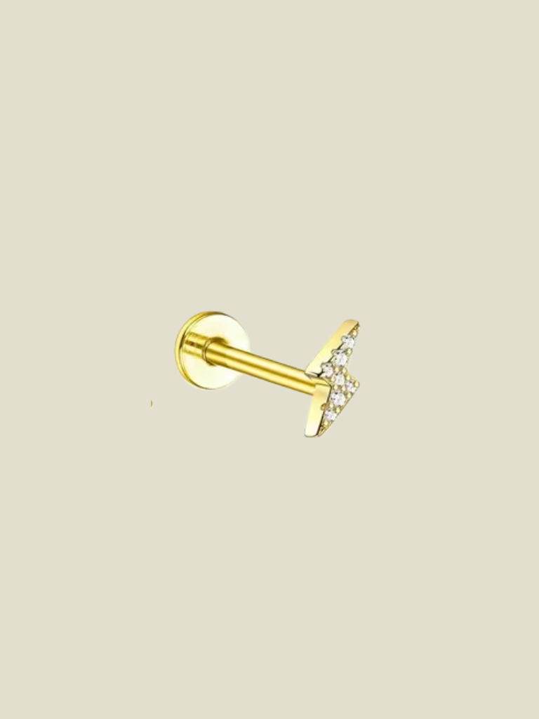Piercing Zircon Lightning Gold