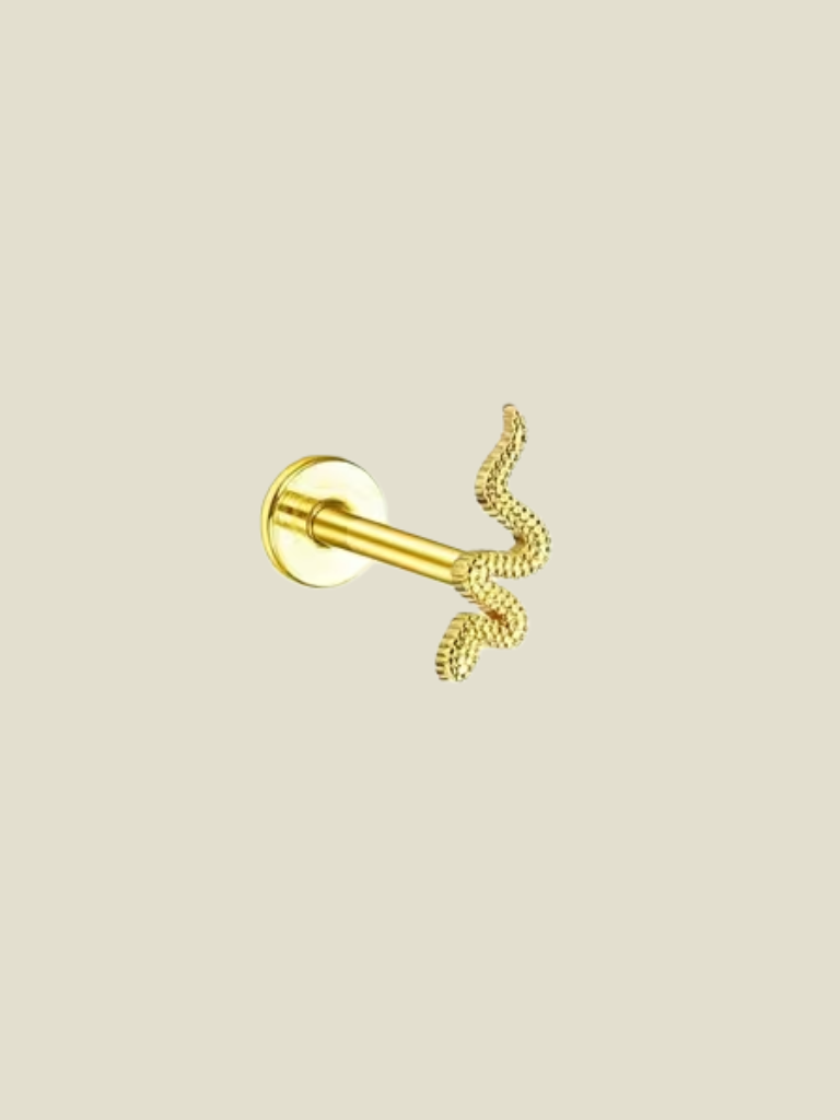 Piercing Zircon Snake Gold