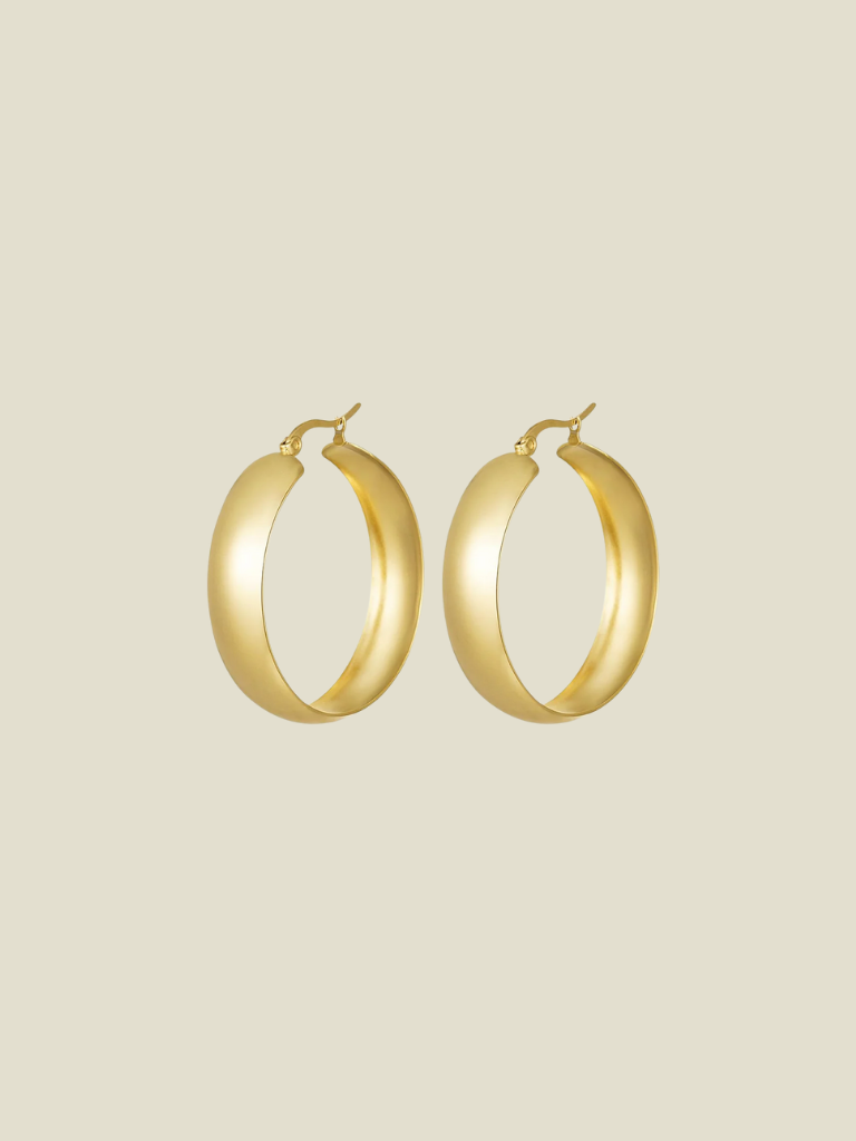 Funky Earrings (Set) Small Moon Hoops Gold