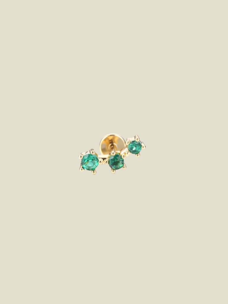 Piercing Green Zirconia Gold