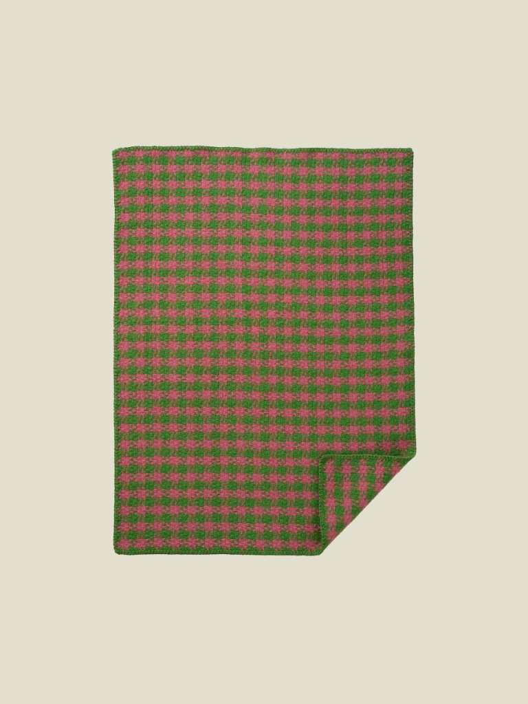 Crib Blanket Dogtooth Green/Pink