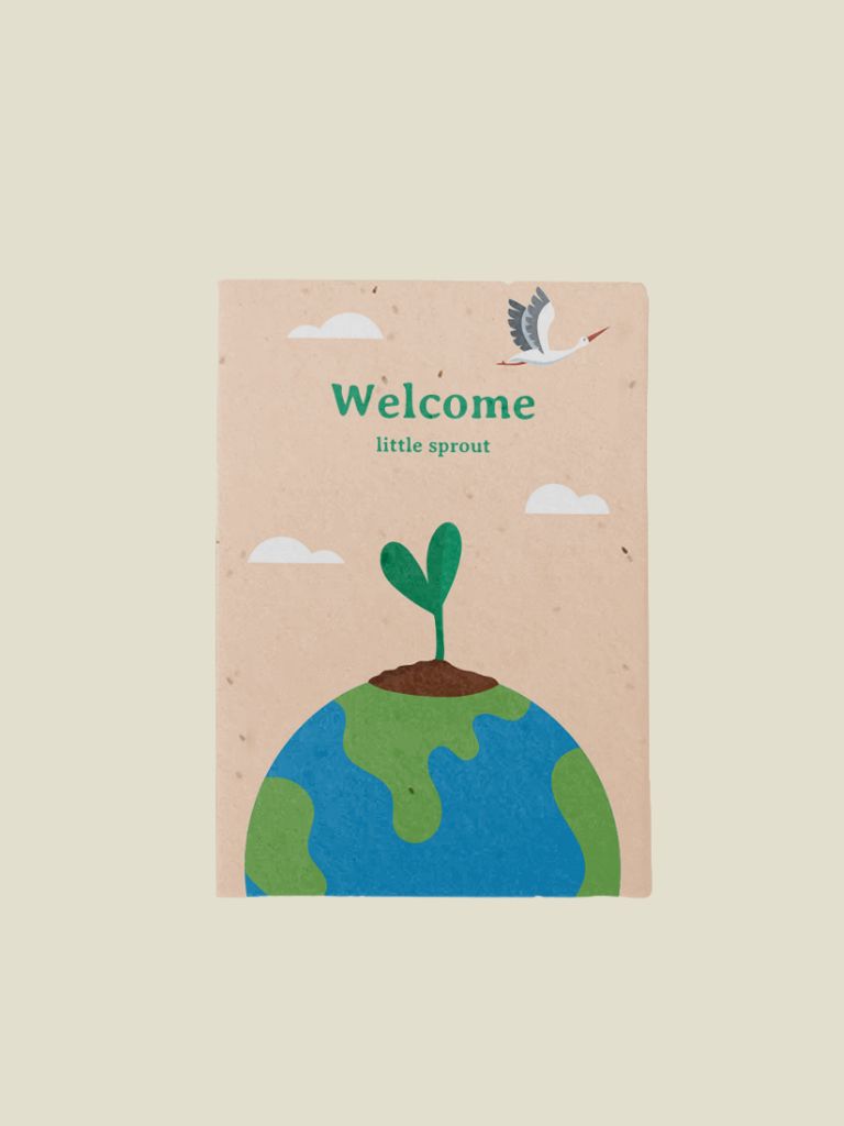 Plantable Postcard Welcome Little Sprout