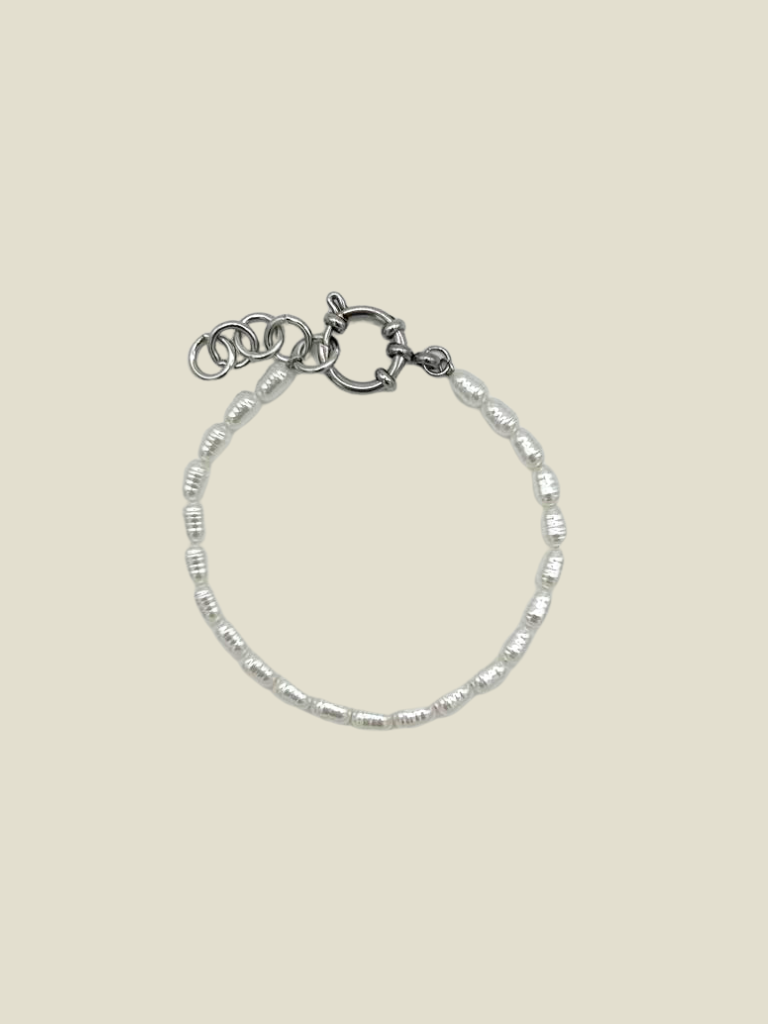 Bracelet Clasp Pearls Silver