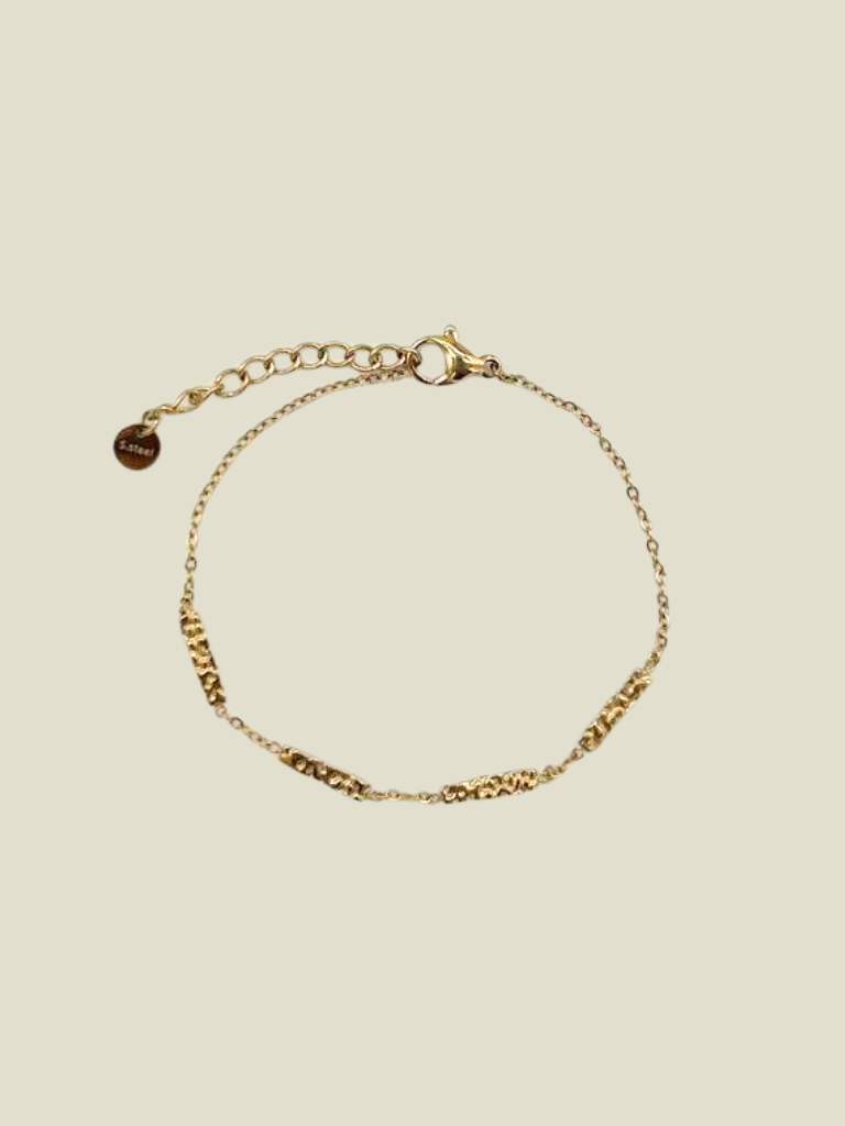 Bracelet Hammered Bars Gold