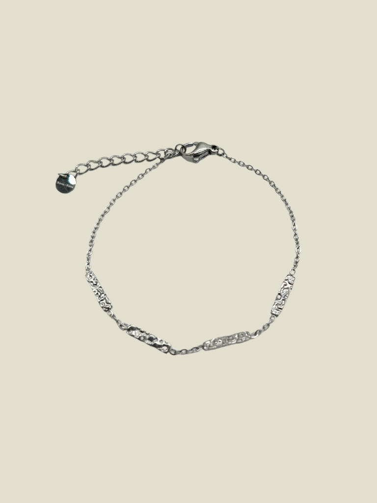 Bracelet Hammered Bars Silver