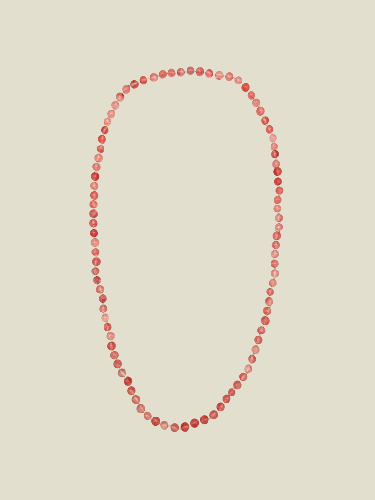 Necklace Long Beads Rose
