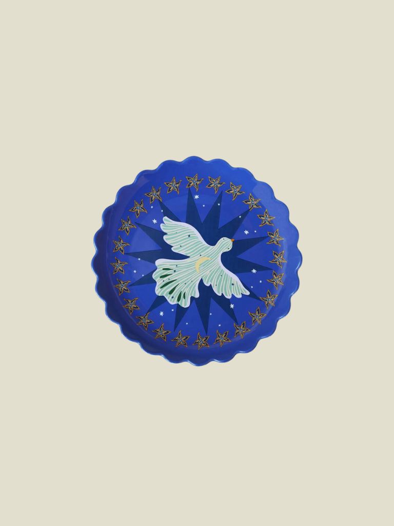 Plate Blue Moon and Bird