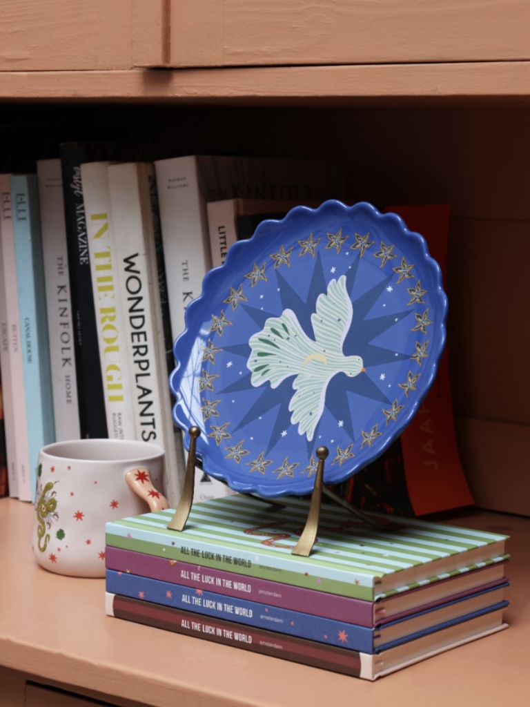 Plate Blue Moon and Bird