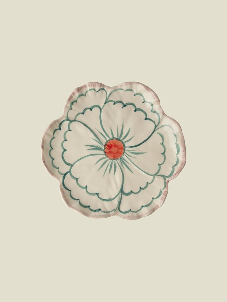 Plate Ceramic Flower Jade