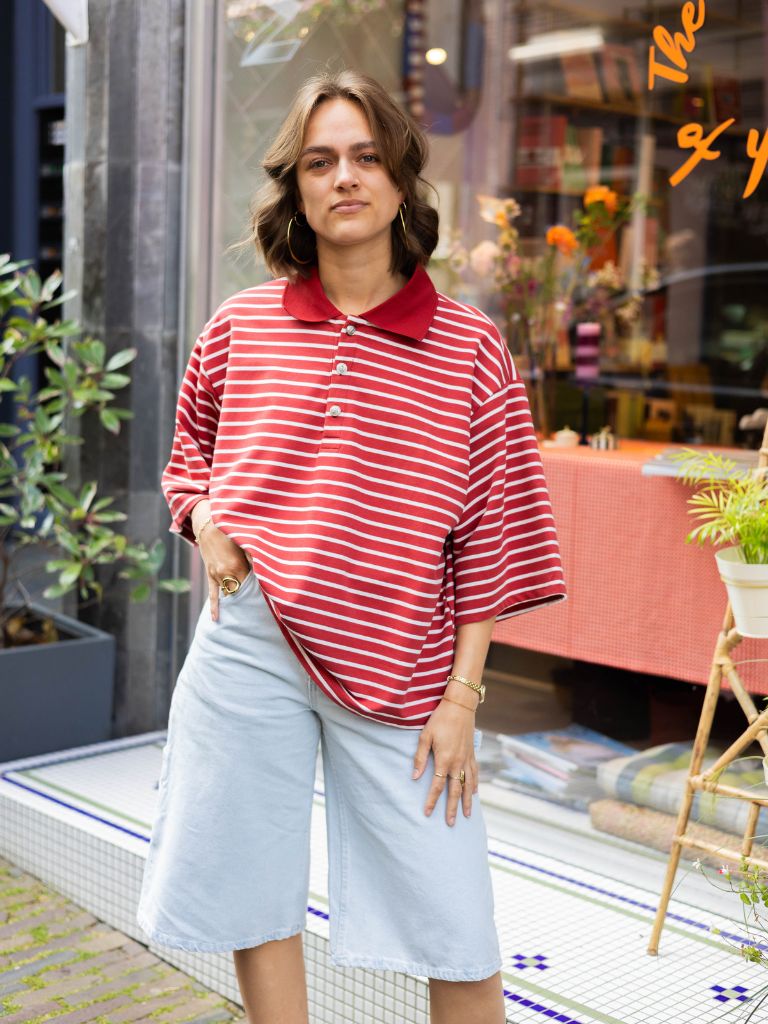 Polo Carianne Red Striped